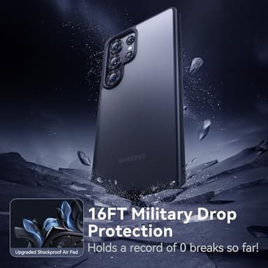 CASEKOO Genuine Official for Samsung Galaxy S25 Ultra Case [16FT Military Drop Protection] [Anti Stain Tech] Slim Matte Translucent Shockproof Protective S25 Ultra Case 6.9'', Black - Image 3