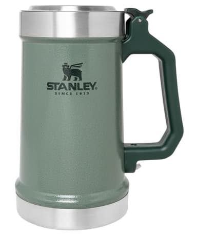 Stanley Classic Bottle Opener Beer Stein 24 oz | Flip Up Lid and Heavy Duty Handle with Built In Bottle Opener | Insulated Stainless Steel Beer Mug | BPA-Free | Hammertone Green - Image 1