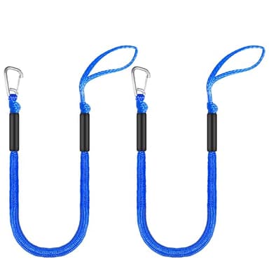 4FT Bungee Dock Lines for Boat | Single Hook Dock Rope | Ideal Boat Ropes for Kayak, Jet Ski & Pontoon (Blue) - Image 1