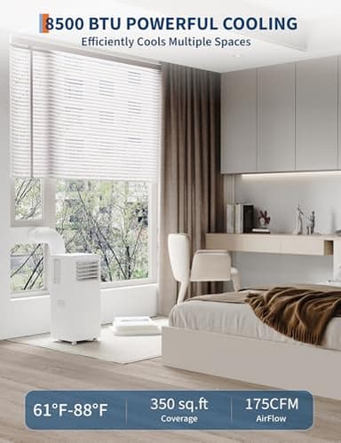 Garveelife 8,500 Portable AC, 8000 BTU, White - Image 2