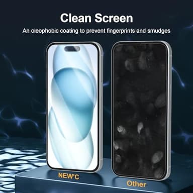 NEW'C [3 Pack] Designed for iPhone 16, iPhone 15 (6.1 inches) Screen Protector Tempered Glass with easy installation tool included,Case Friendly Ultra Resistant - Image 5
