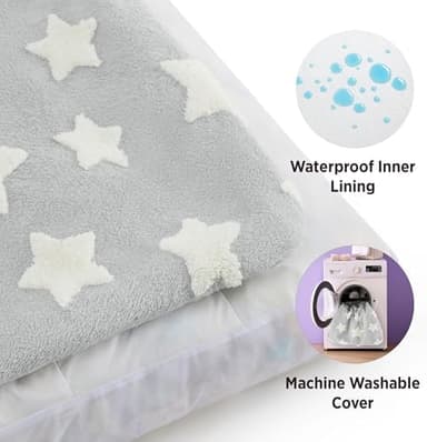 LE SURE Dog Beds Large Sized-Thick Shredded Chopped Foam Pet Bed Indoor with Removable Cover, Cute Modern Fuzzy Plush & Anti Slip Bottom, Grey - Image 3