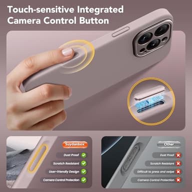 SuydanBox Magnetic for iPhone 16 Pro Max Case with Stand, Compatible with MagSafe, Silicone Upgraded [Camera Control Button] Shockproof Protective Phone Case for iPhone 16 Pro Max 6.7",Hazel - Image 2