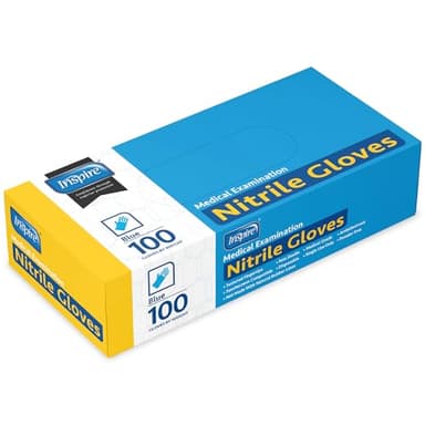 Inspire Nitrile Exam Gloves | The Original Quality Stretch Blue | 4.5 Disposable Gloves Latex Free Medical EMT (Light Blue Large) - Image 8