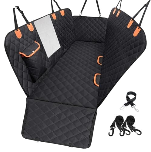 EasyHaWei Dog Car Seat Cover for Back Seat 600D Scratchproof Nonslip Durable Waterproof Cars Pet Backseat Covers with Mesh Window Dogs Hammock for Car，SUV, Truck (54" W x 58" L) - Image 1