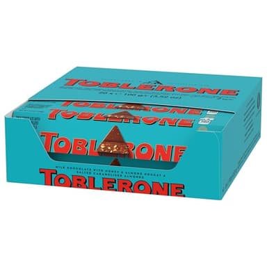 TOBLERONE Milk Chocolate Bar with Salted Caramelized Almonds and Honey and Almond Nougat, Bulk Chocolate, 20 - 3.52 oz Bars - Image 13