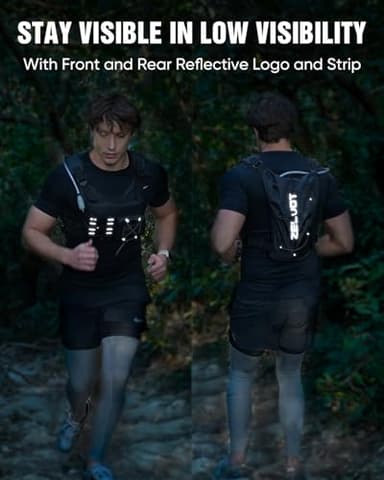 Zelvot Running Vest with 2L Water Bladder, USA Original Patent, Lightweight Adjustable Chest Pack with Gear Holder, Reflective Running Hydration Vest for Women Men for Marathon - Image 4