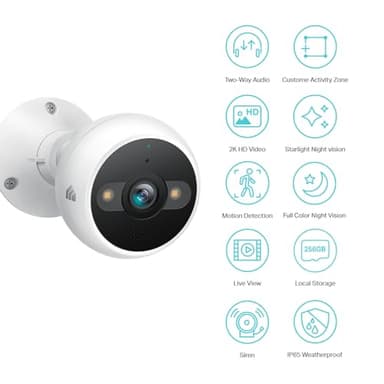 Kasa Smart 2K QHD Security Camera Outdoor Wired, IP65, Starlight Sensor & 98Ft Night Vision, Motion/Person Detection, 2 Way Audio w/Siren, Cloud/SD Card Storage, Alexa &Google Home Compatible(KC420WS) - Image 2