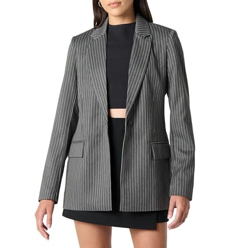 The Drop Women’s Blake Blazer, Charcoal Pinstripe, L - Image 1