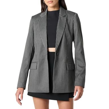 The Drop Women’s Blake Blazer, Charcoal Pinstripe, L - Image 1