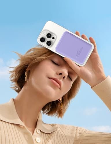 podoru for Magsafe Battery Pack, 10000mAh Magnetic Power Bank Built-in Double USB-C Cables 22.5W PD Fast Charging LED Display Wireless Portable Charger for iPhone 16/15/14/13/12/ All Series-Purple - Image 7