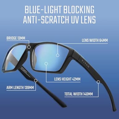 Titan Ultimate Blue Light Blocking Computer Glasses – Screen Protection & Night Driving Eyewear with UV400 & Anti‑Glare - Image 3