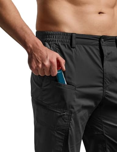 CQR Men's Quick Dry Tactical Pants, Water Resistant Outdoor Pants, Lightweight Stretch Cargo Work Hiking Pants, Runyon Cargo Pants Black, 40W x 30L - Image 8