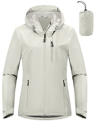 Outdoor Ventures Packable Rain Jacket Women Lightweight Waterproof Raincoat with Hood Cycling Bike Jacket Windbreaker - Image 1