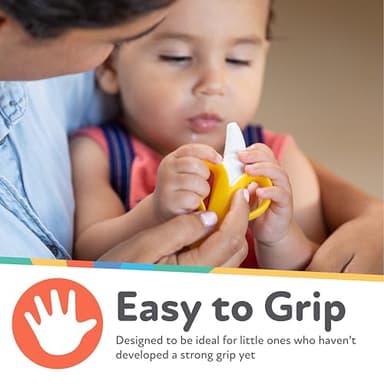 Nuby NanaNubs Banana Massaging Toothbrush and Carrot Teether - (2 Pack) Baby Teething Toys for 3+ Months - Image 3