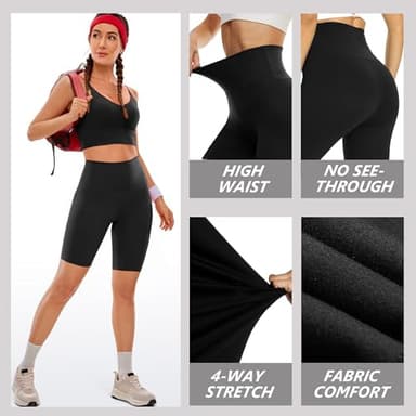 3 Pack Biker Shorts for Women – 8"/5"/3" High Waisted Tummy Control Workout Yoga Running Athletic Shorts - Image 2