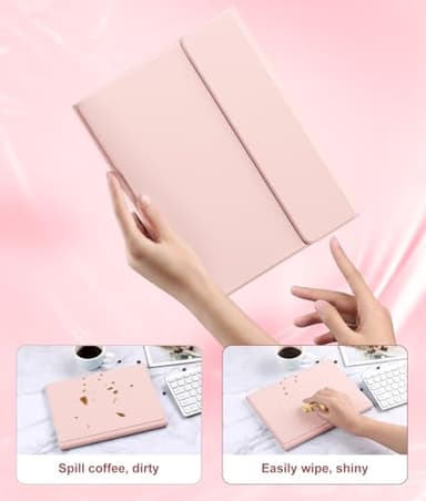 Harvopu Compatible for iPad 11th 10th Generation Case with Keyboard, Folio Cover with Pencil Holder, Multi-Touch Trackpad, 7 Color Backlit, Detachable Keyboard for iPad (A16) 11th/10th Gen (Light Pink - Image 5