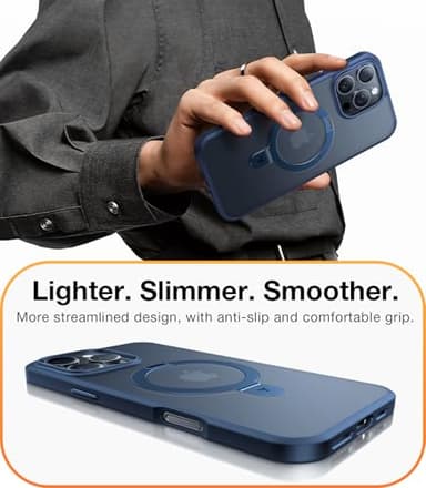 TORRAS Magnetic Ostand for 16 Pro Max Case with Stand, [Military Grade Drop Tested][Compatible with MagSafe] Translucent Slim Back Soft Edge Case for 16 Pro Max 6.9 inch 2024, Blue - Image 8