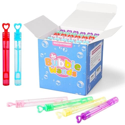 36 Pcs Bubbles Party Favors for Kids Mini Bubble Wands Bubble Party Favors Assortment Neon, Kids Summer Gifts, Fun Bubbles for Easter Christmas Halloween Birthday Goodie Bags - Image 1
