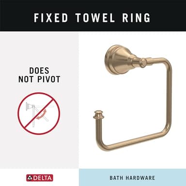 Delta Mylan 4-Piece Bathroom Set Champagne Bronze 18" Towel Rack, Toilet Paper Holder, Hand Towel Holder, Hook| Bathroom Accessory Set Towel Holder 4-Piece Hardware MYN64-CZ - Image 2
