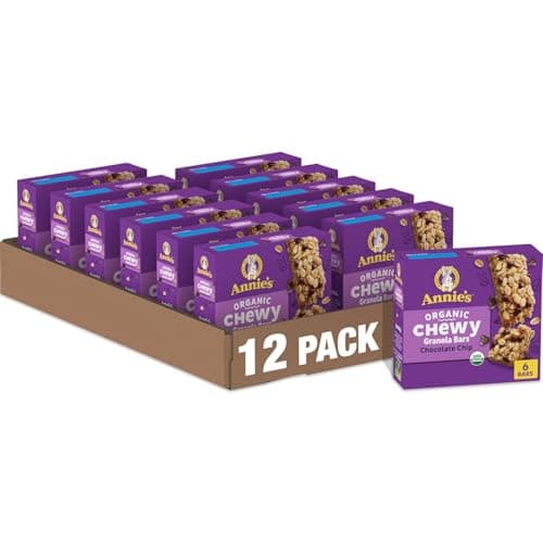 Annie's Organic Chewy Granola Bars, Chocolate Chip, 6 Bars, 5.34 oz (Pack of 12) - Image 1
