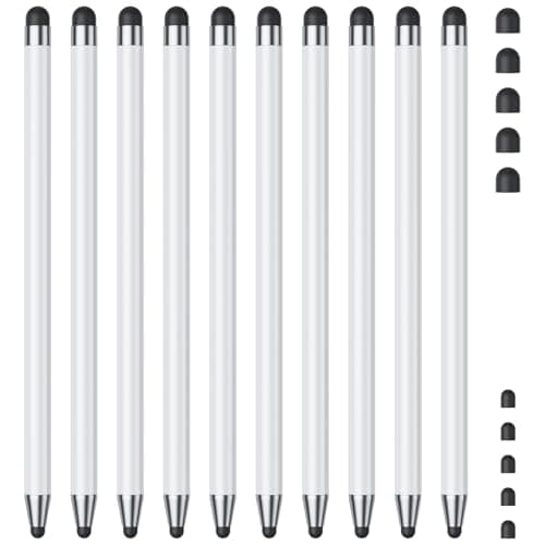 Stylus (10Pcs), Stylus Pen for Touchscreen, High Precision and Sensitivity Stylus Pen for iPad/iPhone/Samsung/Android Smartphone and Tablets, Compatible with All Capacitive Touch Screen (White) - Image 1
