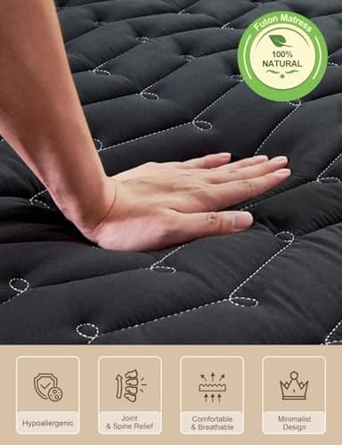 Premium Foam 3.2" Thick Japanese Futon Floor Mattress - Twin Size 39"x80" 100% High-Density Foam,Comfortable Sleeping Pad,Tatami Mat for Dorm,Bedroom or Guest Room，Boys Girls Dormitory Pads(Black) - Image 5