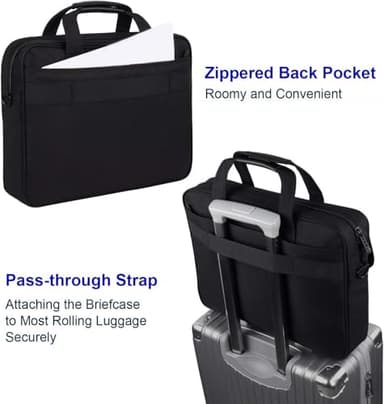 Taygeer Laptop Bag 15.6 Inch, Business Briefcase Gifts for Men Women, Water Resistant Messenger Shoulder Bag with Strap, Premium Office Bag, Carry On Laptop Case for Notebook/Computer/Laptop, Black - Image 4