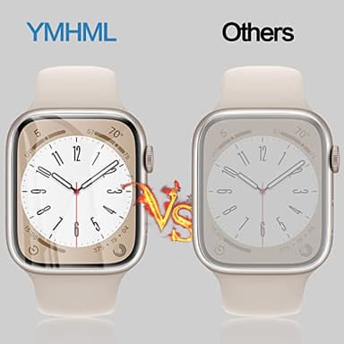 YMHML [ 8 Pack Screen Protector Compatible for Apple Watch 41mm Series 9 Series 8 Series 7, [Upgrade Flexible Film] Soft HD Clear Anti-Scratch Film for iWatch 9 8 7 Accessories - Image 5