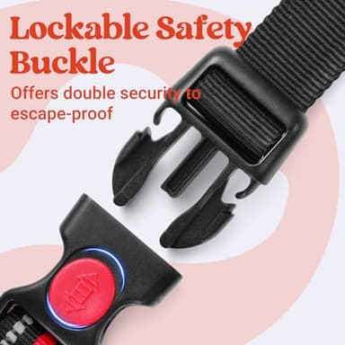 rabbitgoo Dog Harness Medium Sized, No Pull Pet Harness with Soft Padded Handle, Adjustable Reflective Vest with 3 Buckles, Easy Walking Harness with 2 Leash Clips, Red, M - Image 3