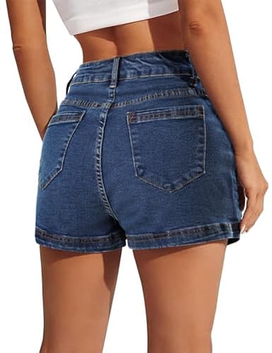 Denim Skort for Women High Waist Mini Denim Skirt Casual Stretch Women Jean Skirt with Pockets - Image 3