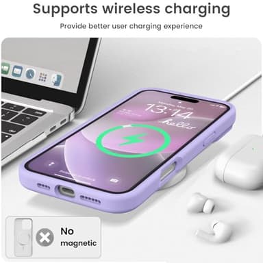 Vooii Compatible with iPhone 16 Pro Max Case, Liquid Silicone Upgrade [Camera Protection] [Soft Anti-Scratch Microfiber Lining] Shockproof Phone Case for iPhone 16 Pro Max 6.9 inch - Light Purple - Image 7