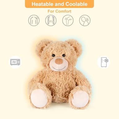 SuzziPals Teddy Bear Stuffed Animals, Microwavable Stuffed Animal Heating Pads for Heat Therapy, Stress Relief Toy for Anxiety, Cuddle, Companion, Bear Plush Gifts for Girls Boys Adults - Image 2