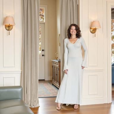 Lazzzy Velvet Curtains Beige Thermal Insulated Curtains 108 inch Extra Long for Bedroom Living Room Darkening Noise Reducing Soft Luxury Window Treatments Grommet Drapes 2 Panels Beige - Image 7