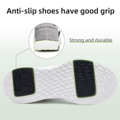 OrthoComfoot Men's Orthopedic Comfy Slip-On Sneakers, Plantar Fasciitis Flat Feet Heel Pain Relief Shoes, Cushioned Slip-On Shoes for Walking Light Grey Size 11 - Image 7