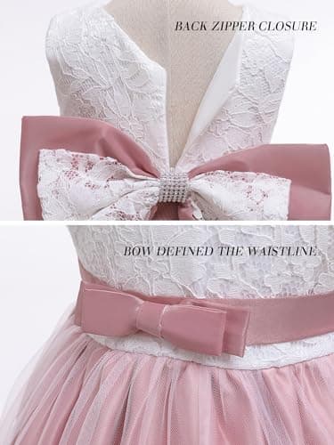 Baby Girl Dresses Bowknot Lace Pageant Party Wedding Flower Girl Dress 12-18 Months - Image 5