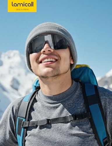 Lamicall Polarized Sports Sunglasses for Men Women, [24g Ultralight] [Adjustable Nose Pad] UV400 Protection Sun Glasses for Cycling Running Baseball Fishing Golf Beach Volleyball, Half Frame, Black - Image 7