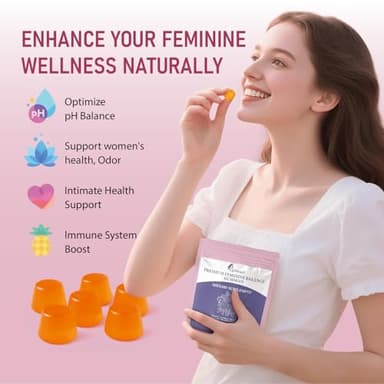 Premium Feminine Balance Gummies for Women,Pineapple Gummies for Women Ph Balance,Delicious Hawaiian Pineapple Flavor for Women's Health, Immune Support, Gluten-Free, Vegan- 60 Gummies - 30 Servings - Image 4