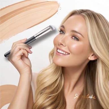 ENERGY Concealer Brush Under Eye Mini Angled Flat Top Kabuki Nose Contour Brush for Concealing Blending Setting Buffing with Powder Liquid Cream Cosmetic Pro Small Makeup Foundation brushes 270 - Image 8