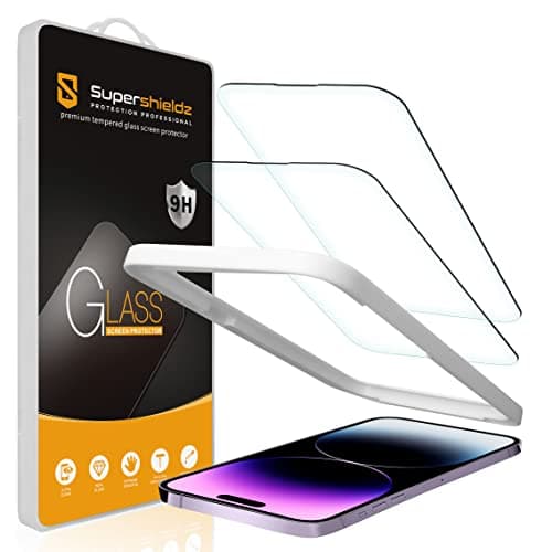 Supershieldz (2 Pack) Designed for iPhone 14 Pro Max (6.7 inch) Tempered Glass Screen Protector with (Easy Installation Tray) Anti Scratch, Bubble Free - Image 1