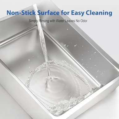 Furkid Stainless Steel Cat Litter Box with Lid, XL Extra Large Litter Box for Big Cats, High Sided Kitty Metal Pan with Pedal Filter and Scoop, Non-Sticky&Anti-Leakage Easy Cleaning Gray - Image 5