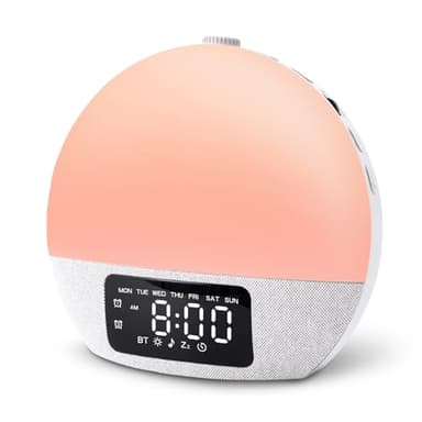 Geuuap Sunrise Alarm Clock White Noise Sound Machine with 25 Soothing Sounds, 17 Night Lights, Bluetooth Speaker Wake Up Light Alarm Clock for Bedrooms, Heavy Sleepers, Baby, Kids - Image 1