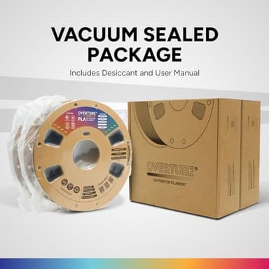 OVERTURE PLA Filament 1.75mm PLA 3D Printer Filament, 2kg Cardboard Spool (4.4lbs), Dimensional Accuracy +/- 0.02mm, Fit Most FDM Printer (Black 2-Pack) - Image 8