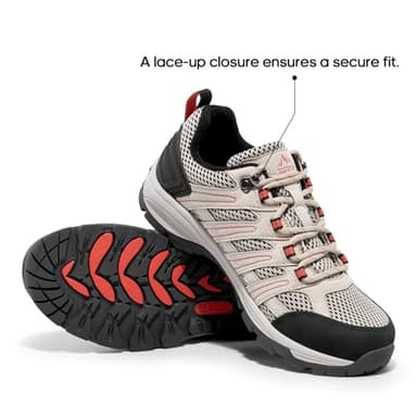 NORTIV 8 Women's Lightweight Hiking Shoes, Breathable Mesh Walking Sneakers, Trail Running Footwear for Outdoor Work,Size 9W,Sand-Pu,SNHS222W-W - Image 3