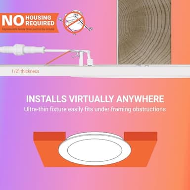 HLB6099WZRGBWMWR: HALO 6” Smart Wi-Fi Slim Canless LED Downlight Powered by WiZ Pro, Dimmable Full Color with Smart Home Integration - Image 3