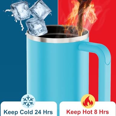 Greatyos 40 oz Tumbler with Handle and Straw Lid Insulated Tumblers Cups with Lids Straws Double Wall Vacuum Leak Proof Stainless Steel 40oz Tumbler Travel Mug Gifts for Men Women Him Her (Pool) - Image 5