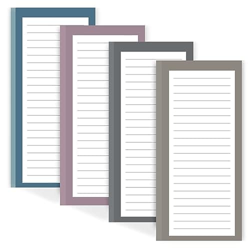 Utron 4 Pack Magnetic Notepads for Refrigerator, 50 Pages/Book Grocery List Magnet Pad for Fridge, Design Magnetic Grocery List Pad for Fridge, Grocery List Notepad, To-Do Memos, List - Image 1