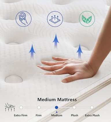 KOANTTI Ful Mattress,Hybrid 10 Inch Full Size Mattress in a Box,Memory Foam & Individually Pocket Spring for Pain Relief,Medium Firm Full Mattresses,CertiPUR-US. - Image 5