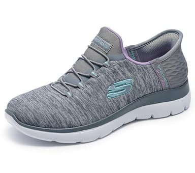 Skechers Women's Hands Free Slip Ins Summits Dazzling Haze Sneaker, Grey Mint, 6 Wide - Image 1