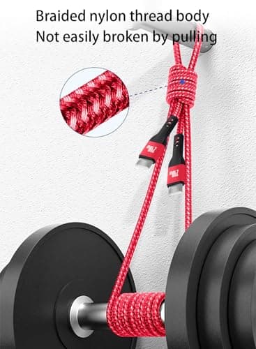 240W USB C to USB C Cable 10FT Red, iPhone 15 Fast Charging Cable, Long Braided Type C Cord for MacBook Pro, iPhone 15Pro/15Plus/15ProMax, iPad Pro/Air, Samsuang Galaxy S24 S23, Switch,PS5 (USB 2.0) - Image 7